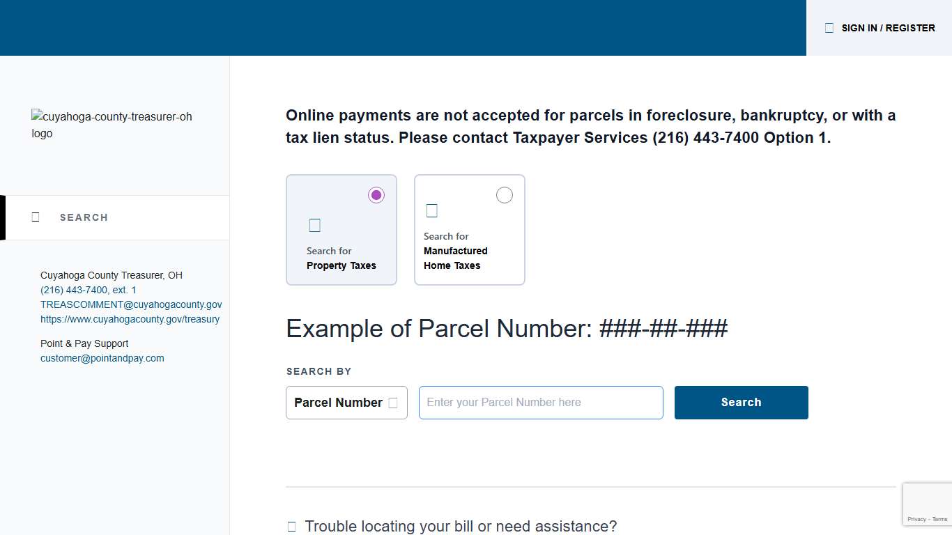 Cuyahoga County Treasurer, OH Payments